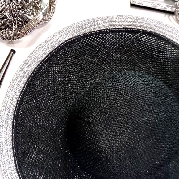 100% Paper Brim with Shimmery Silver Metallic Trim - Picture 11 of 14